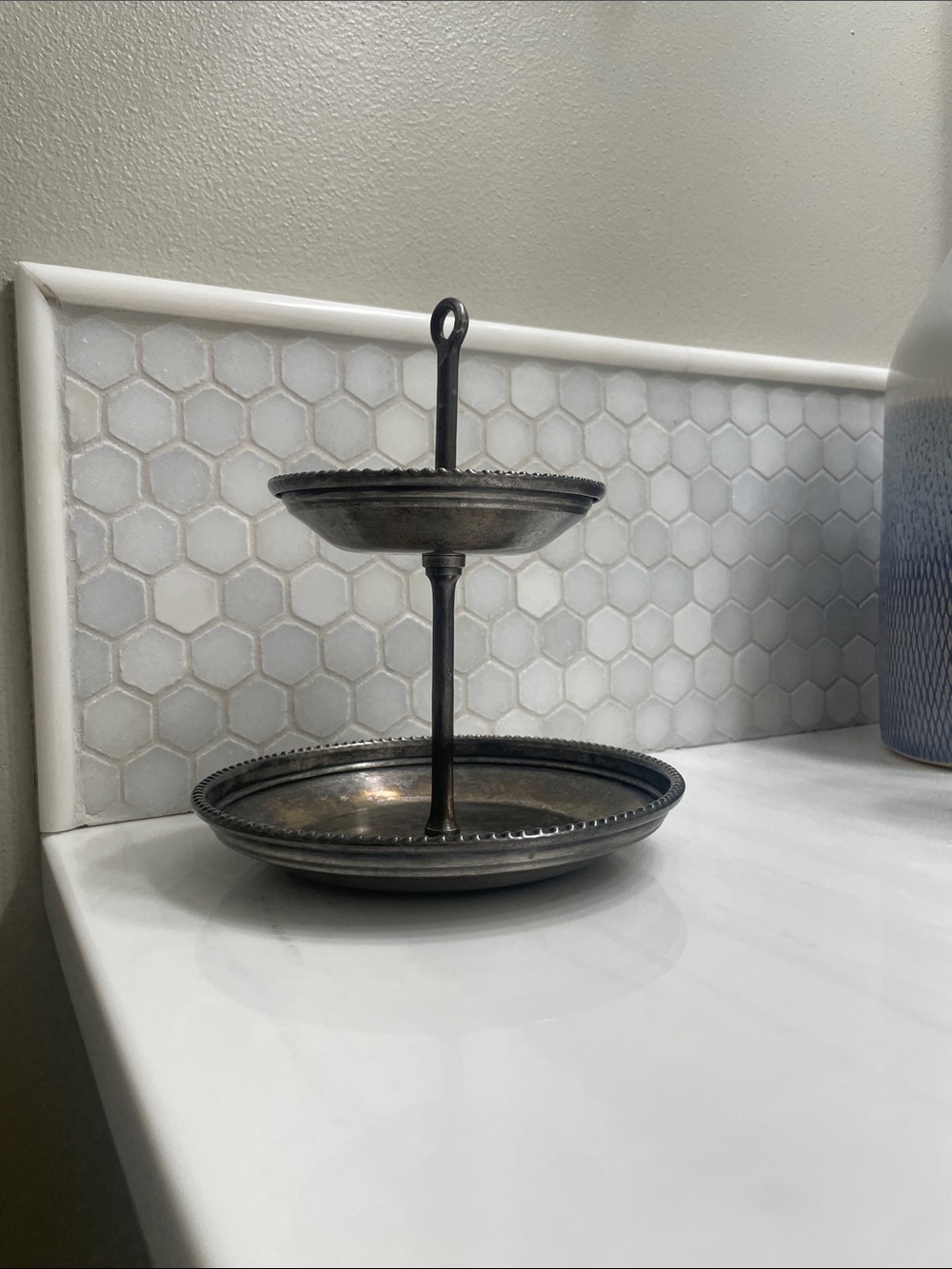 Pottery Barn Quinn Beaded Tiered Jewelry Stand